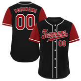 Custom Black Brown Raglan Sleeves Brown Authentic Baseball Jersey